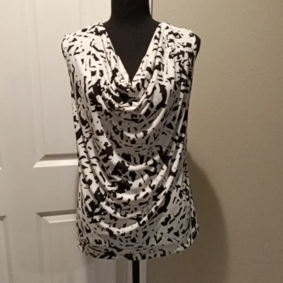 Cowl Neckline Sleeveless Blouse Women's Size Large - Picture 2 of 4